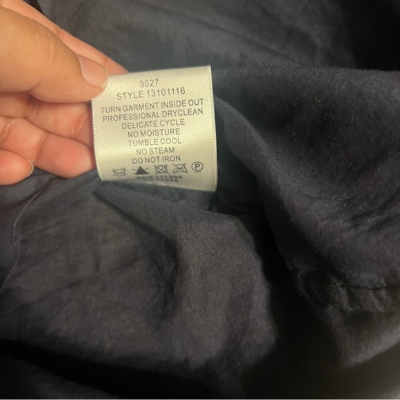 Tory Burch Semi-Sheer Embroidered Tunic Top in Navy Sz 2 Boho Chic Relaxed Fit - Picture 13 of 15